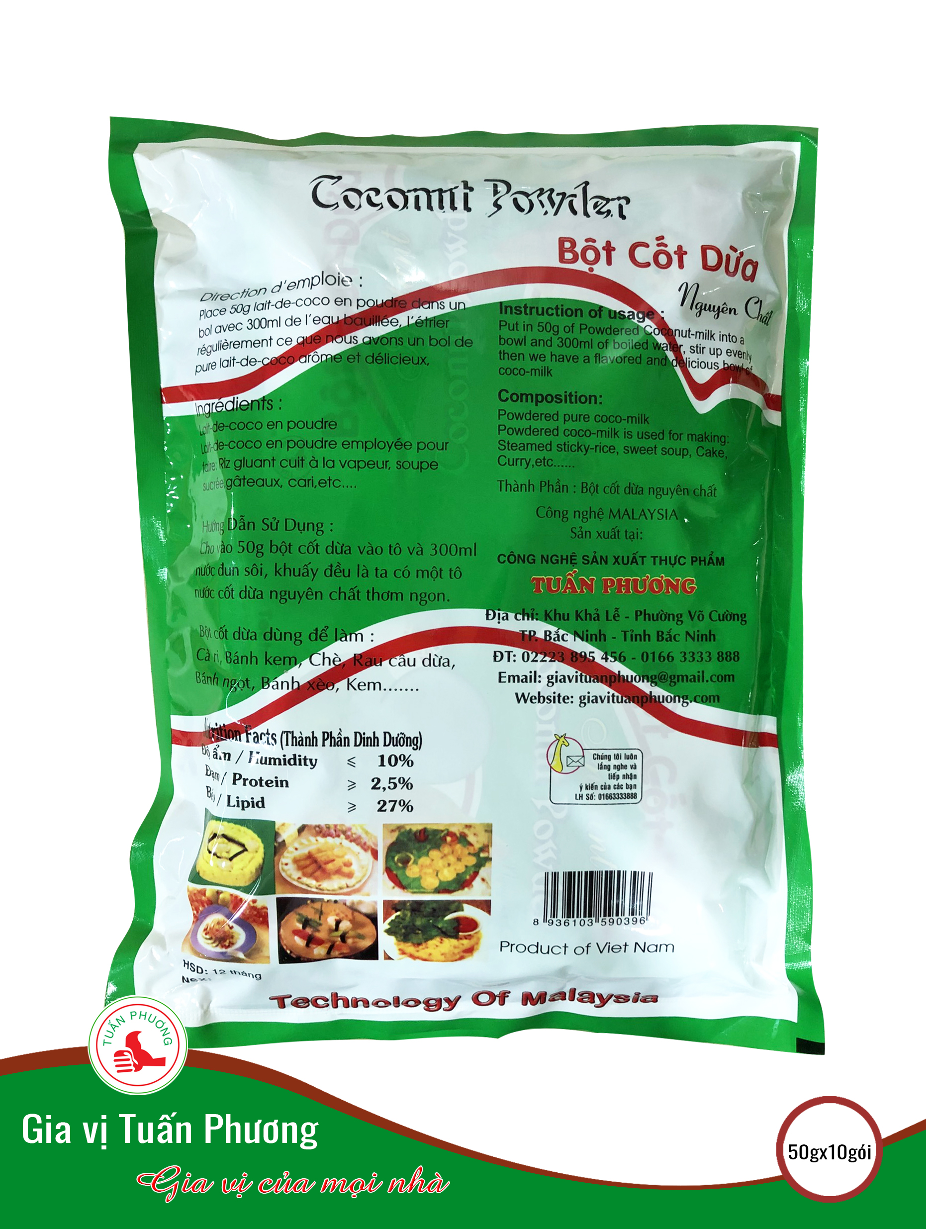 Bột Cốt Dừa Tuấn Phương 50g ( Gói )-a2