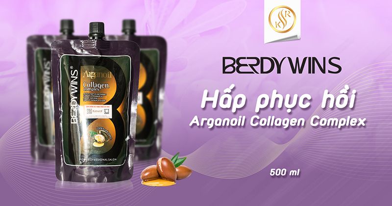 Kem ủ tóc, dầu hấp phục hồi chuyên sâu Berdywins Arganoil Collagen Complex 500ML chính hãng