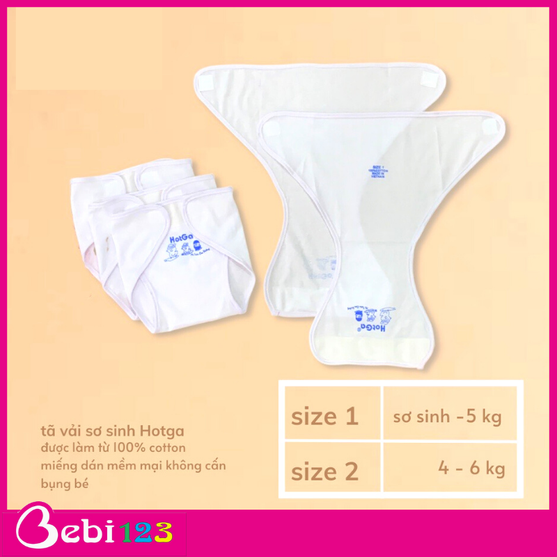 Set 5 quần tã vải dán sơ sinh cao cấp Hotga cho bé