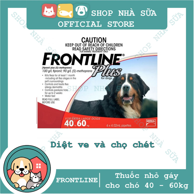 Thuốc Nhỏ Gáy Trị Ve và Bọ Chét Trên Chó 40kg - FRONTLINE PLUS DOG - 1 Hộp (6 tuýp)