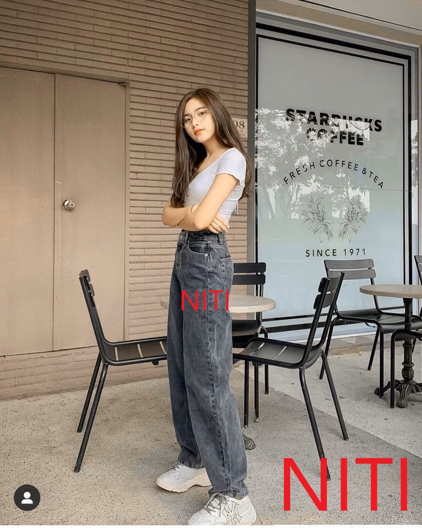 [ SIÊU LẠ!!! ] QUẦN JEAN ỐNG RỘNG NỮ CAO CẤP NITI LƯNG CAO MÀU XÁM KHÓI LAI CUỐN CỰC ĐỘC CỰC LA-TD12309
