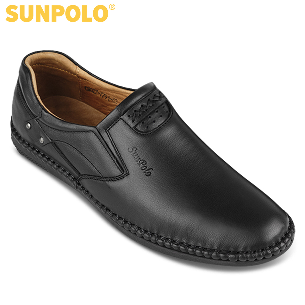 Men leather casual shoes sunpolo moi027