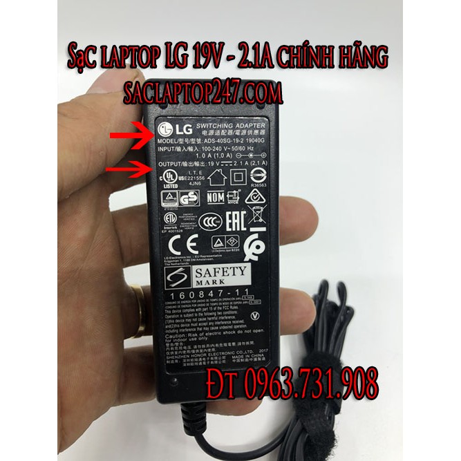 Sạc Laptop LG Gram 19V 2.1A