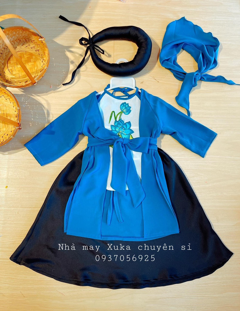 (ren ủi) cặp hoa thêu sen ủi 24cm