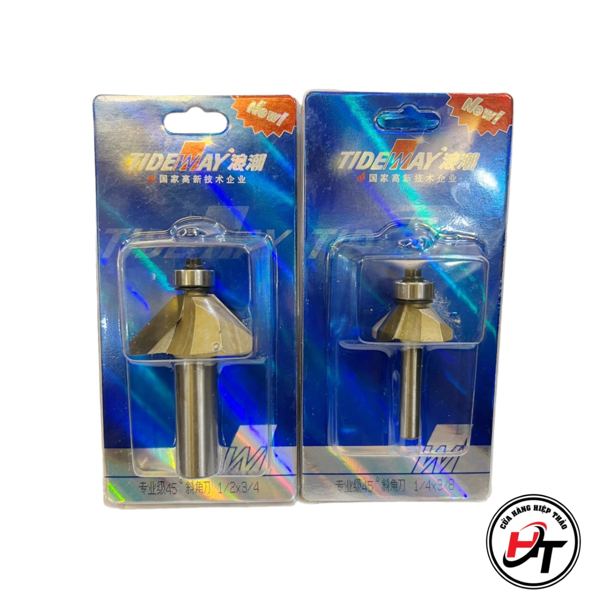 Mũi phay gỗ vát 45 độ có bi Tideway cao cấp 0203 MSVCB-45-TW
