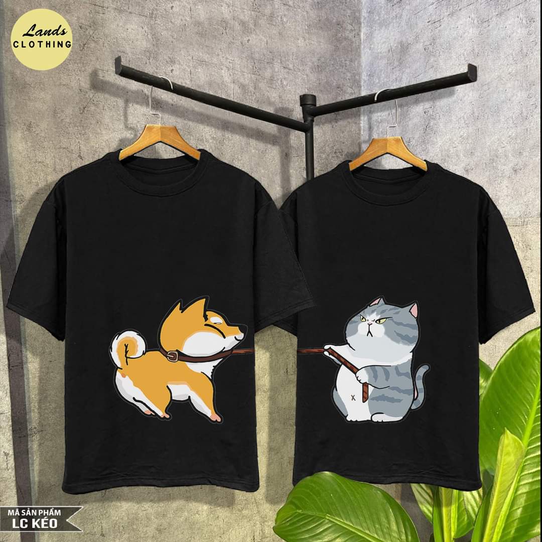 [FREESHIP] ÁO ĐÔI IN HÌNH CHÓ MÈO CUTE