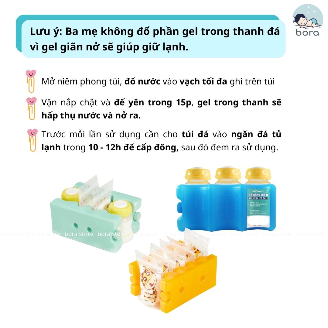 Thanh đá khô giữ lạnh sữa V-coool [Giữ sữa lên đến 16 giờ]