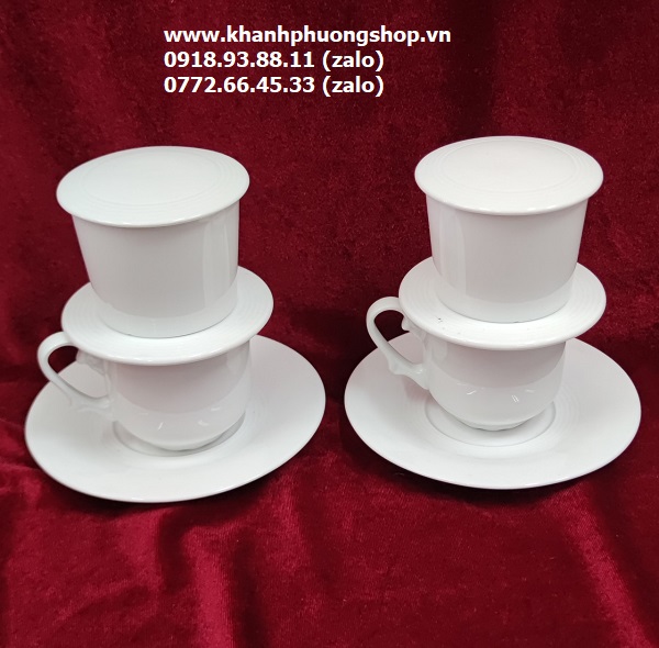 bộ phin pha cà phê sứ trắng Minh Long - phin pha cà phê sứ minh long