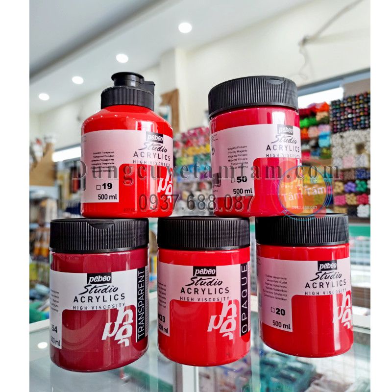 -Màu acrylic Pebeo 500ml, studio acrylics Pebeo 500ml