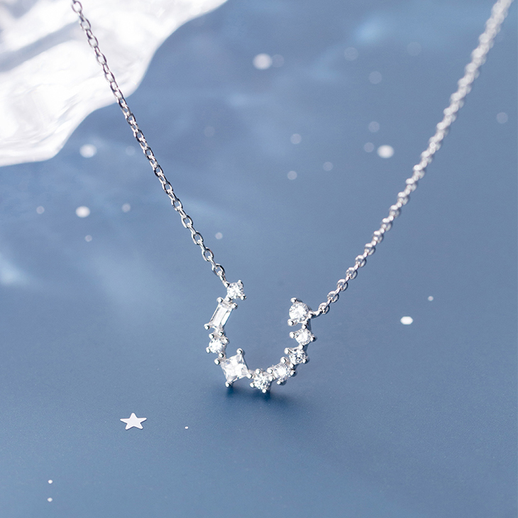 Dây Chuyền Bạc Nữ Hình Móng Ngựa, Dây Chuyền Bạc Bán Tròn - DB2480 - Bảo Ngọc Jewelry
