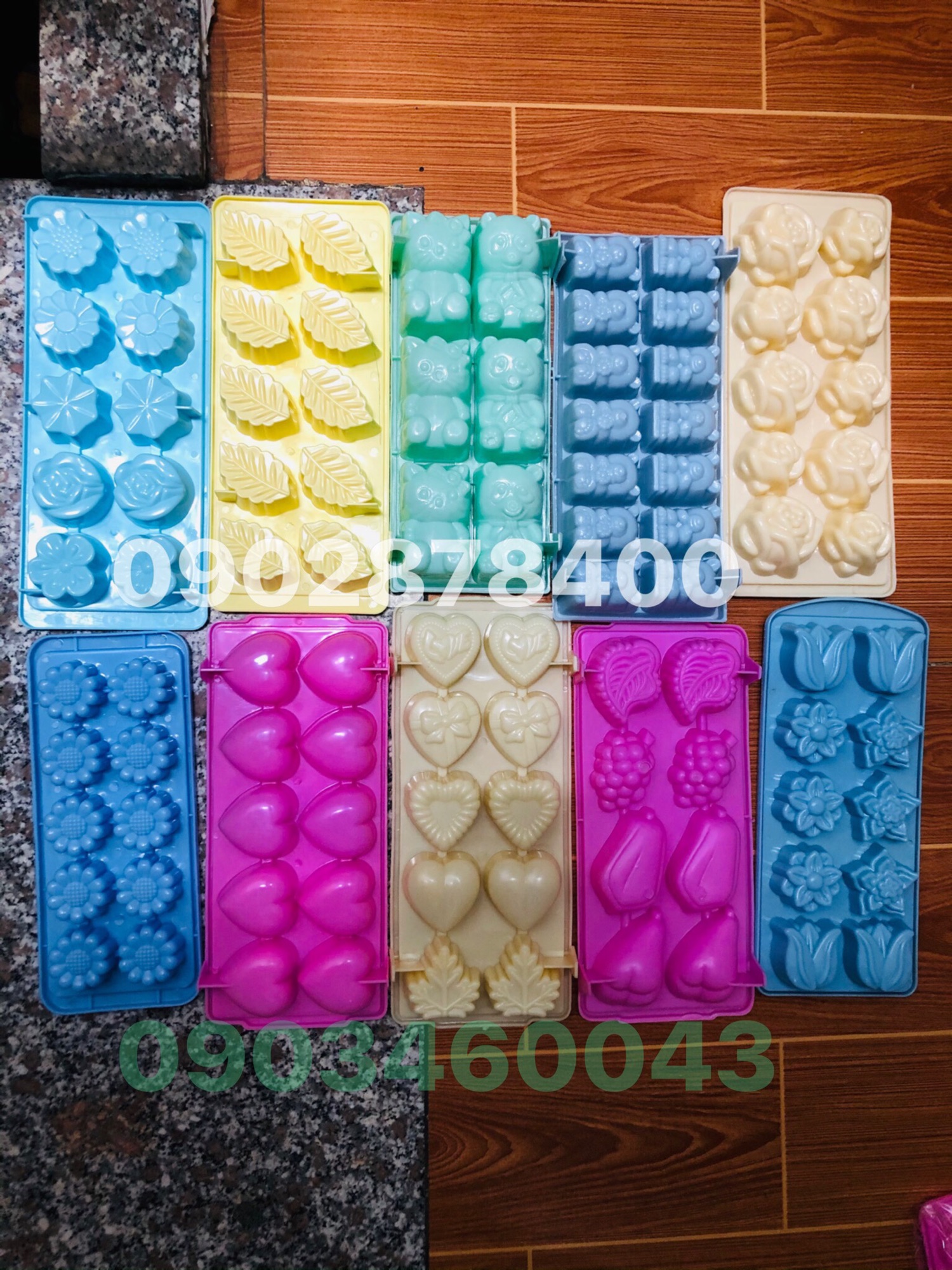 Combo 10 khuôn rau câu thú hoađủ mẫu nhỏ lớn Vĩnh Trường