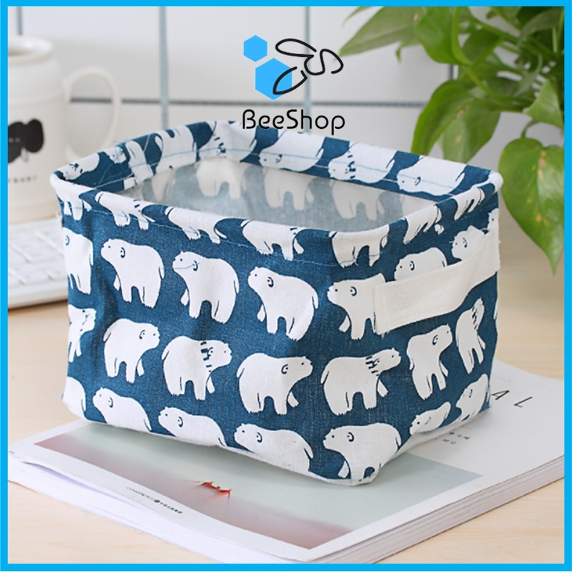 Giỏ vải đựng đồ đa năng size 20x16x14cm