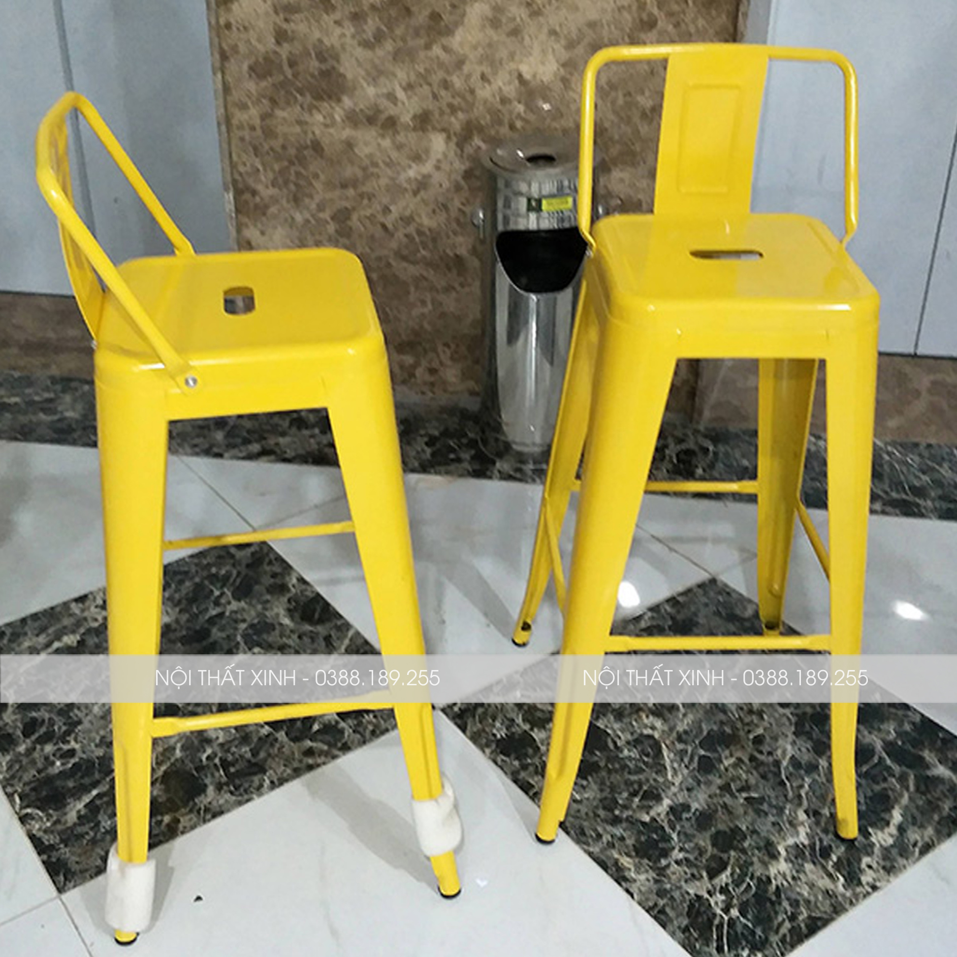[GHẾ QUẦY BAR] Ghế bar Tolix có tựa