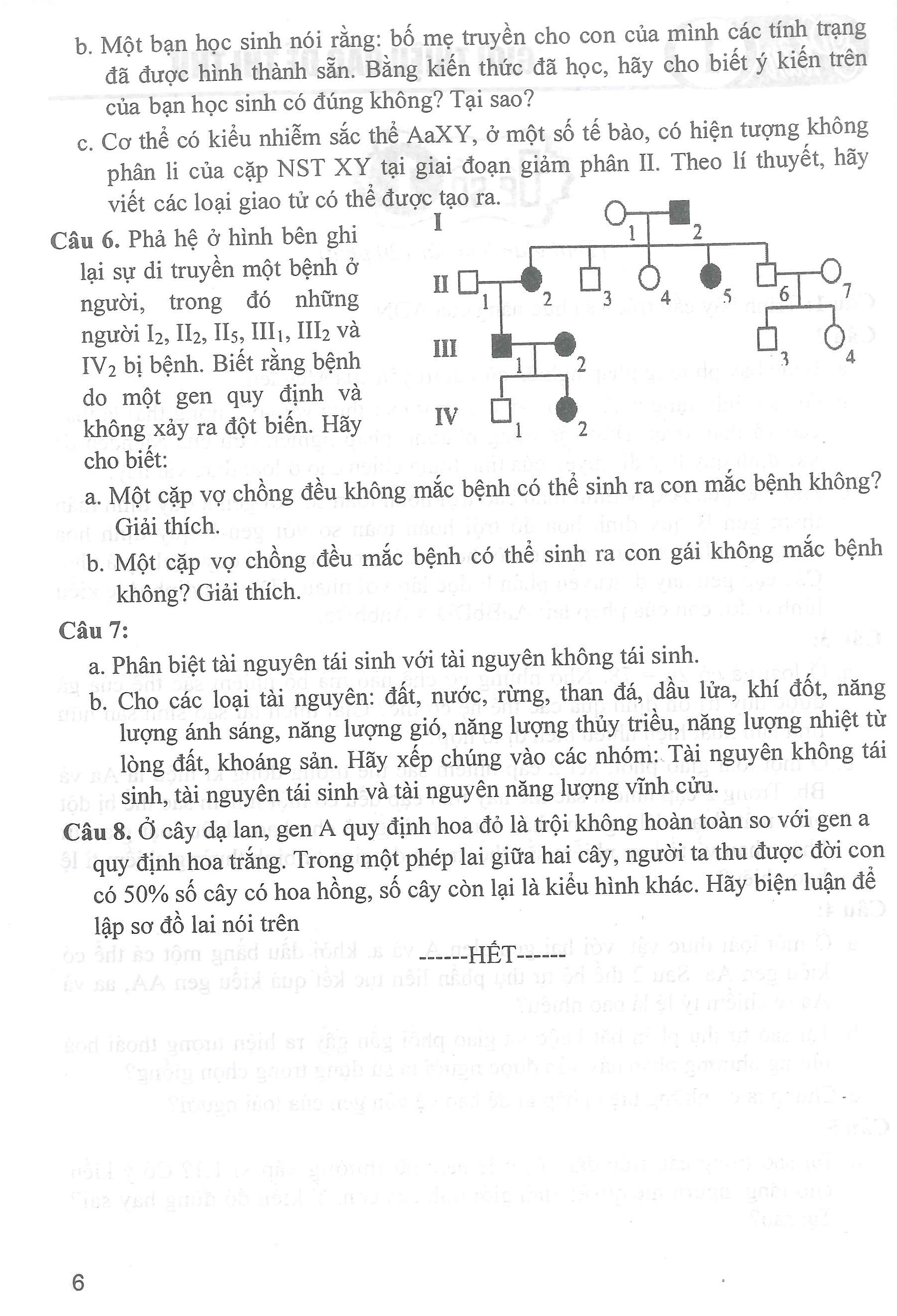 Bộ Đề Thi Chuyên Sinh Học 9
