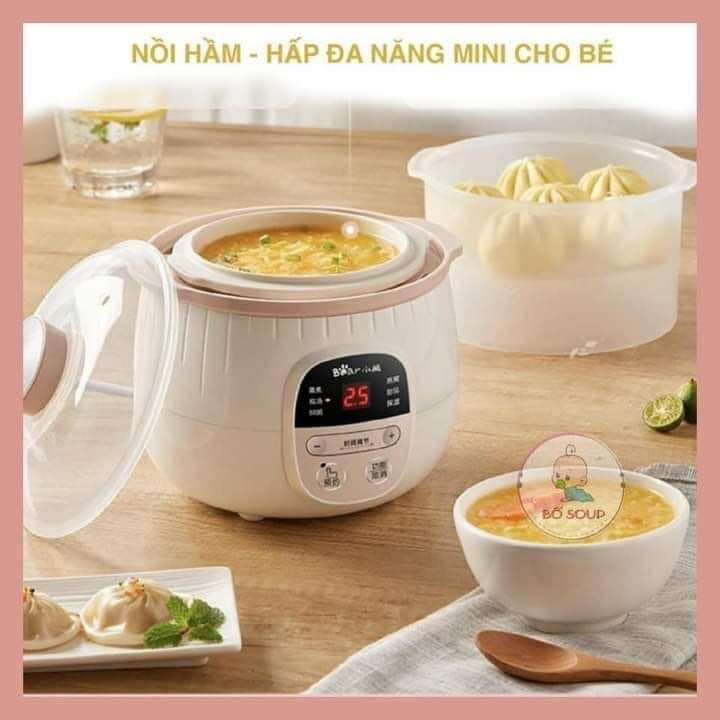 Nắp sứ 0,8l bộ nồi nấu cháo chậm bear