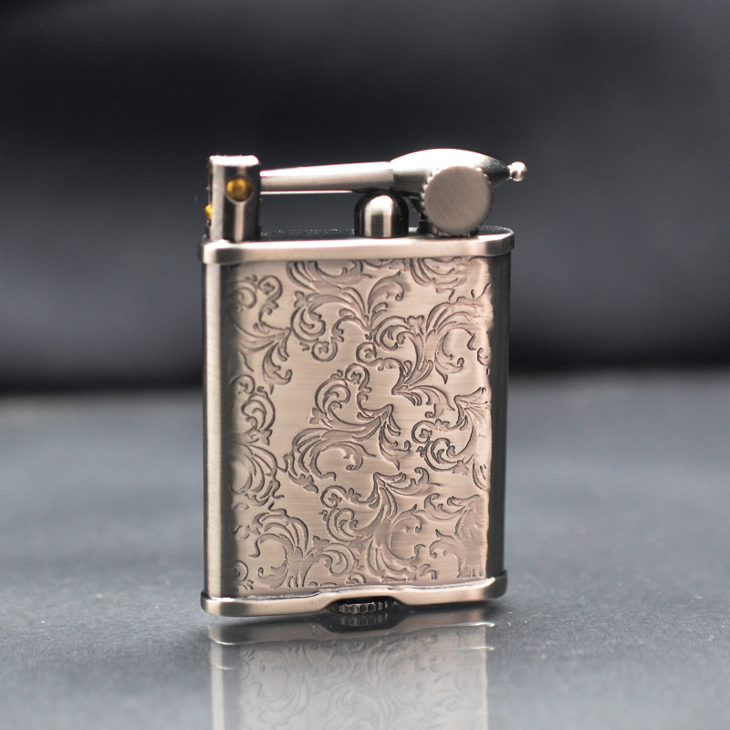 Bật Lửa Hộp Quẹt Xăng Đá Zorro/ Kuboy KZ-510 Họa Tiết Hoa Văn, Dùng Xăng Bấc Đá Cao Cấp