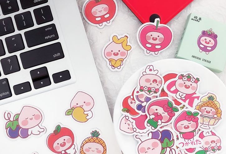 Bộ 45 Sticker bé hoa quả E108