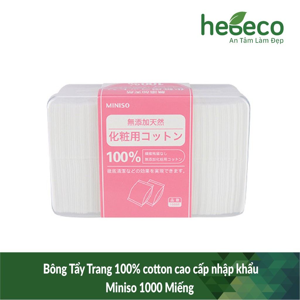 Bông tẩy trang cotton cao cấp nhập khẩu miniso 1000 miếng - nhật bản, cam kết hàng đúng mô tả, chất lượng đảm bảo an toàn đến sức khỏe người sử dụng
