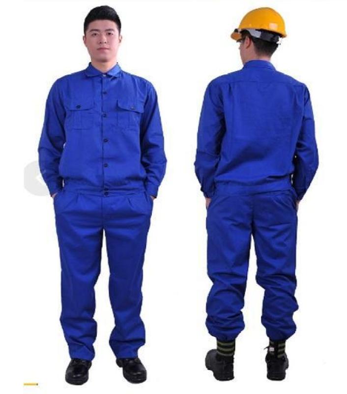 Bộ áo và quần bảo hộ lao động vải kaki xanh công nhân size XXL