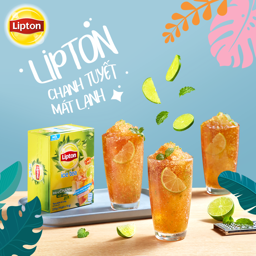 Trà Lipton Ice Tea vị Chanh Mật Ong (Hộp 16 gói x 14g)