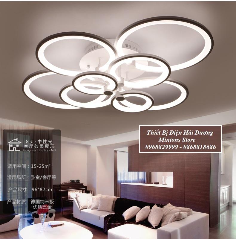 Đèn LED ốp trần Decor hình khối tròn 3 chế độ ánh sáng Có điều khiển NT030