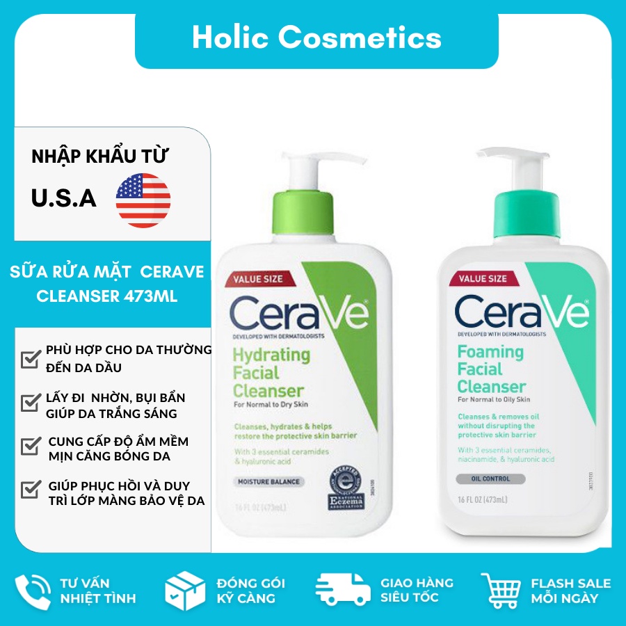 Sữa rửa mặt Cerave cleanser 473ml