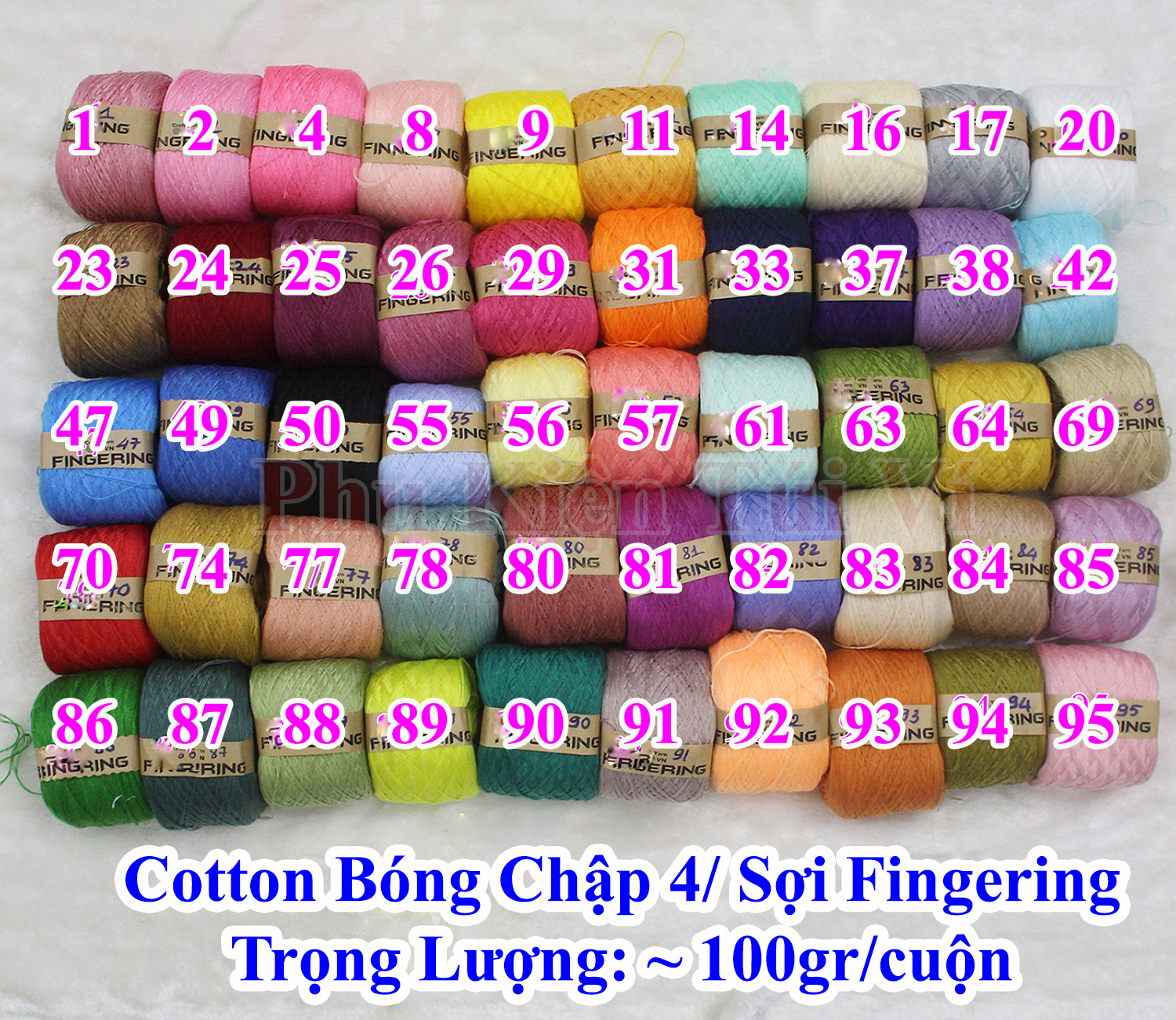 Cotton Yarn 4/ Fingering Yarn for Handmade Items (01-95)