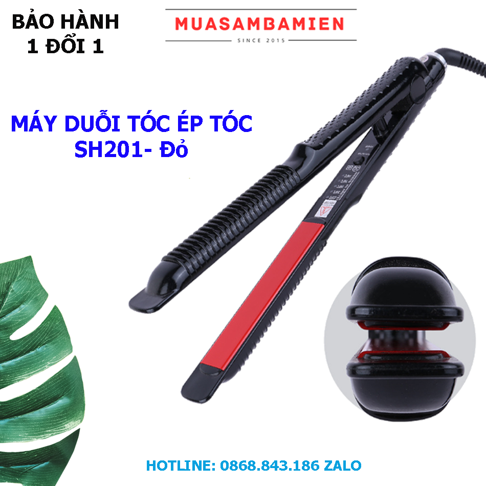 Máy kẹp phồng duỗi tóc, uốn cúp, uốn lọn Hàn Quốc 201 Bản thẳng