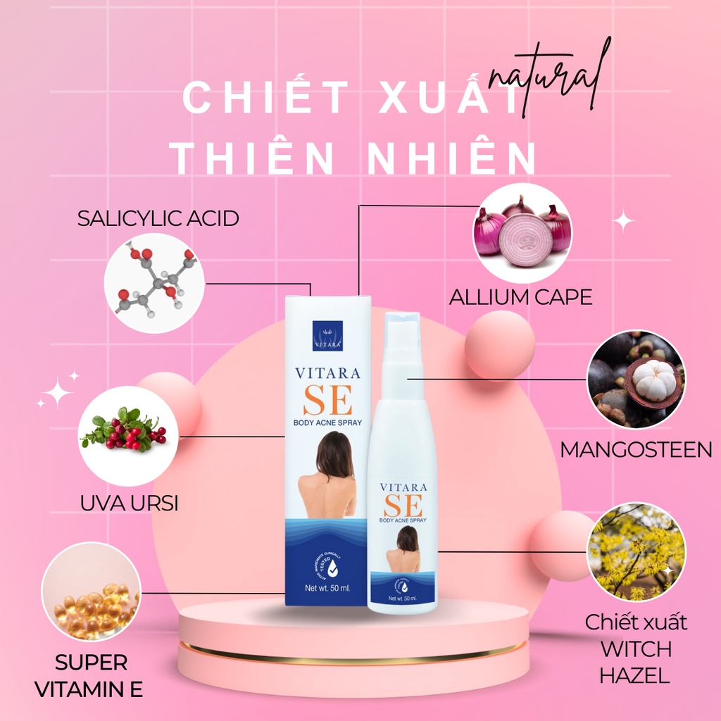 Xịt Mụn Lưng Và Ngực Vitara SE Body Acne Spray 50ml