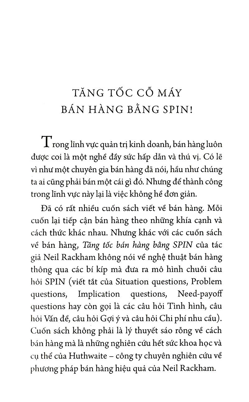 Tăng tốc bán hàng bằng SPIN