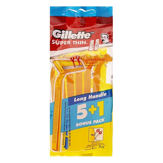 Dao cạo râu Gillette Super Thin II (gói 6 cây)