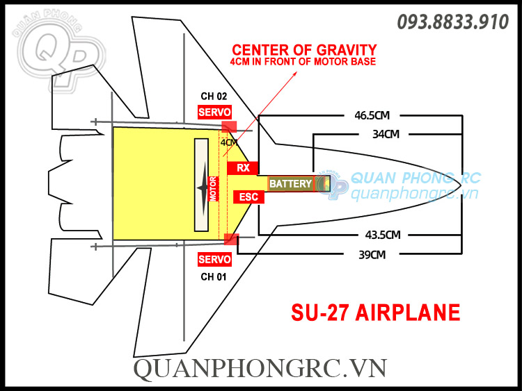 Kit Su 27 MPP Dẻo Bao Đập Full Sơn Sải 72cm (không bao gồm đồ điện)
