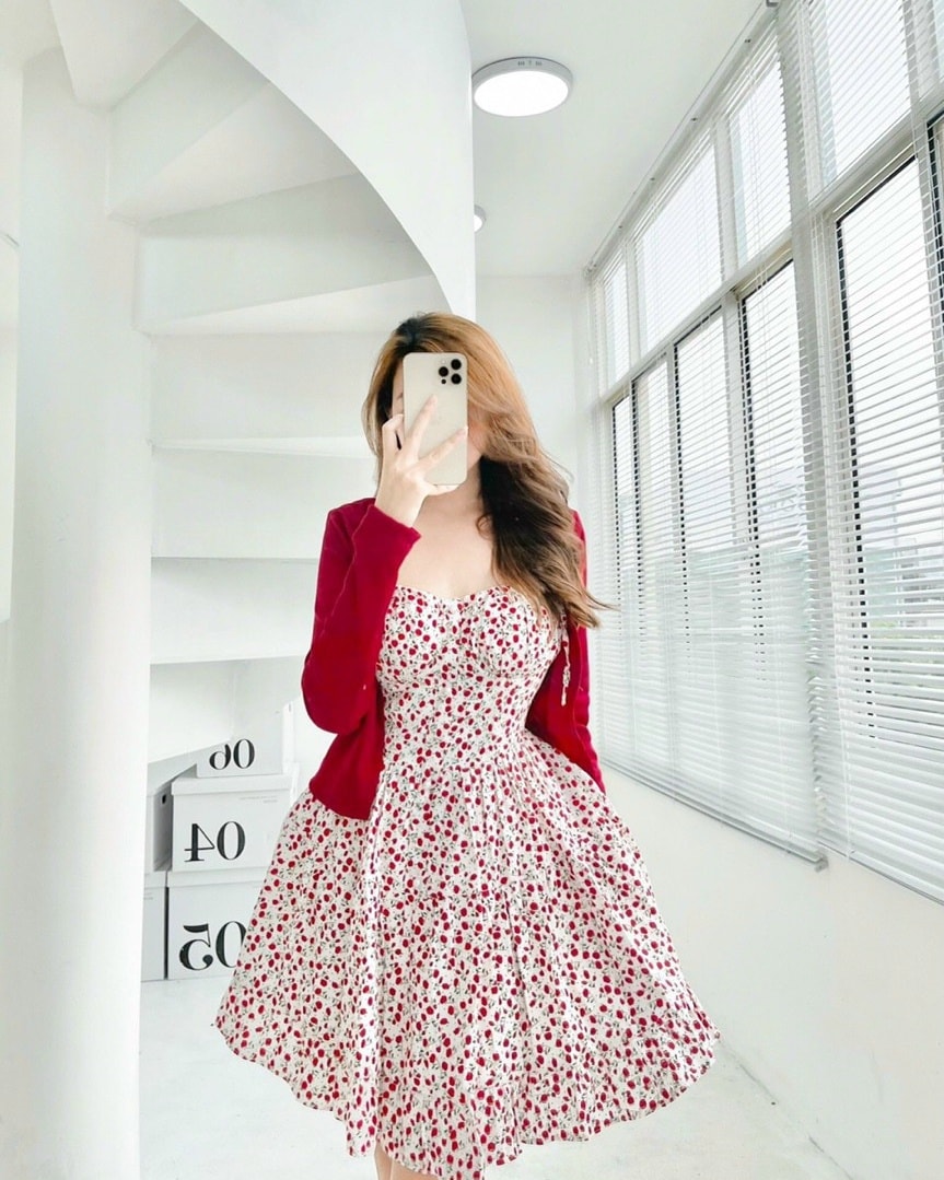 Set đầm hoa 2S kèm áo khoác❤️❤️
