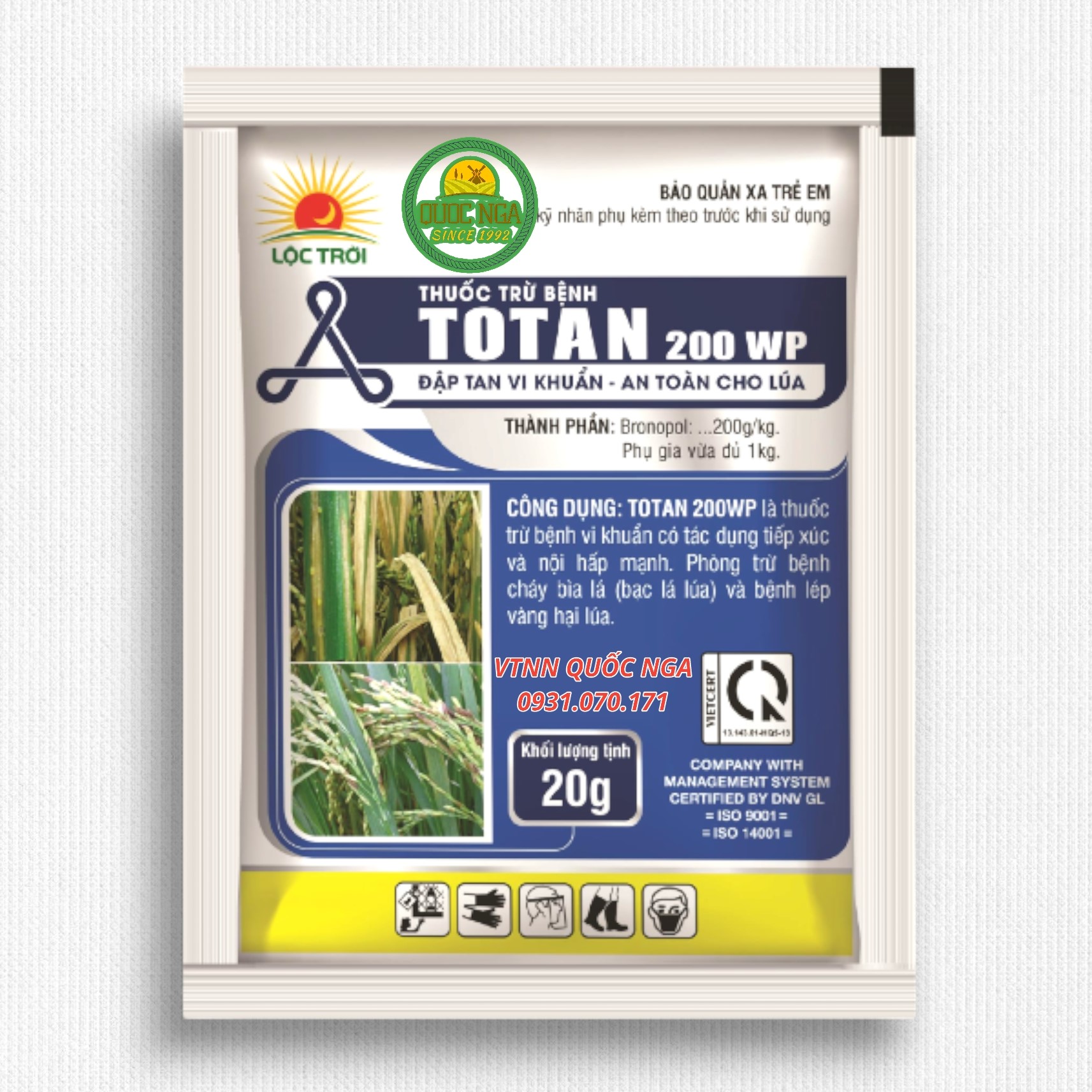 THUỐC TRỪ BỆNH DO VI KHUẨN - TOTAN 200 WP