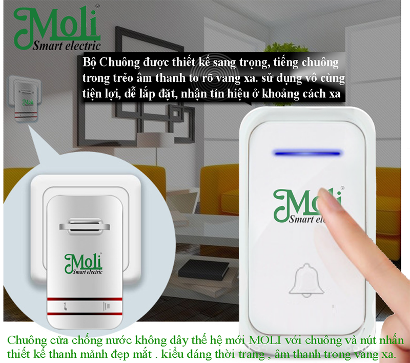[HCM] BỘ CHUÔNG CỬA CAO CẤP KHÔNG DÂY MOLI