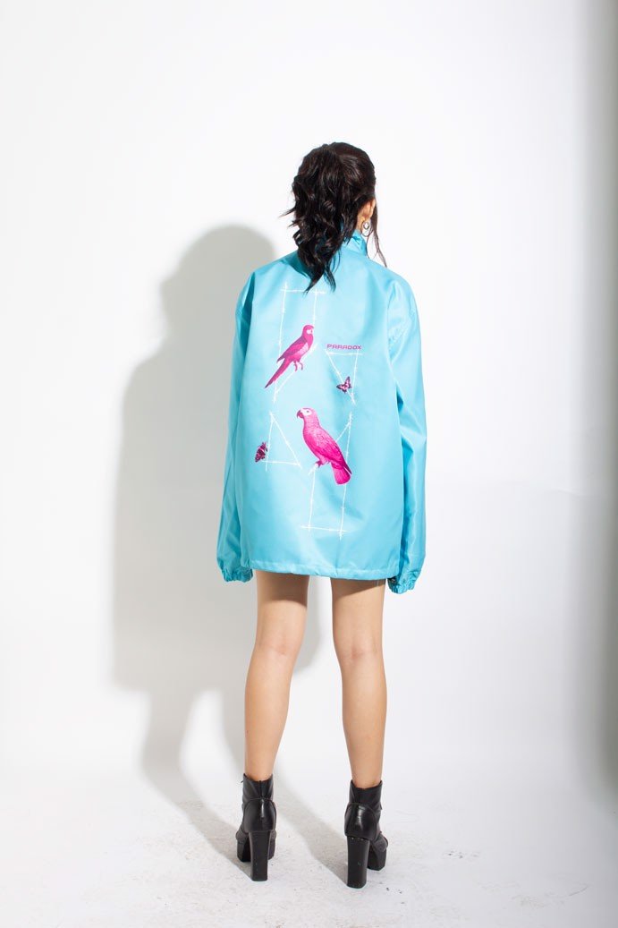 PARADOX Áo khoác dù dây kéo  PARROT LOGO ZIP OVERPRINTED JACKET