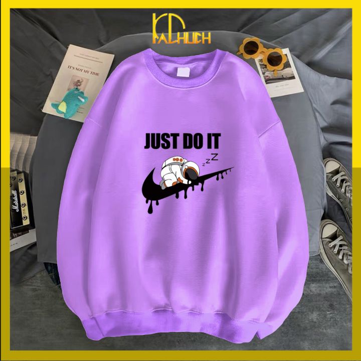 [Hoàn Tiền 15%] Áo sweater unisex JUST DO IT phi hành gia , nhiều màu nhiều size lựa chọn