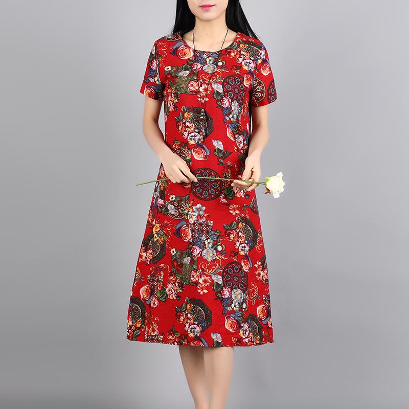 Đầm suông in hoa đẹp 01
