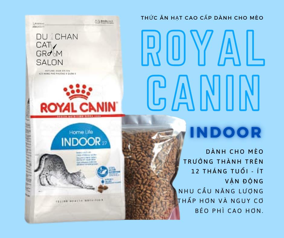 [HCM]Royal Canin (Indoor) - Thức ăn hạt mèo trên 12 tháng