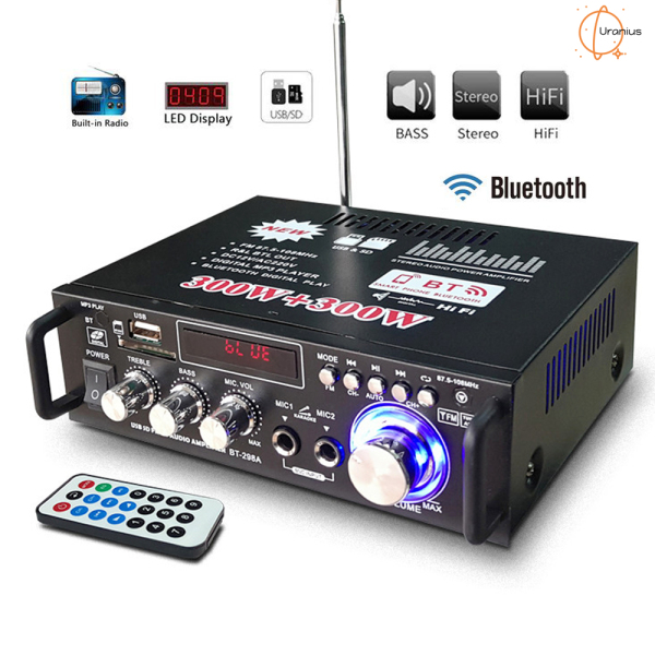 Amly karaoke - Âm ly giá rẻ - Amly Mini Bluetooth BT-298A phiên bản cao cấp, chức năng đa dạng, chống rú, rít, khuếch đại mọi tín hiệu +Tặng kèm điều khiển và jack AV. Bảo hành lỗi 1 đổi 1