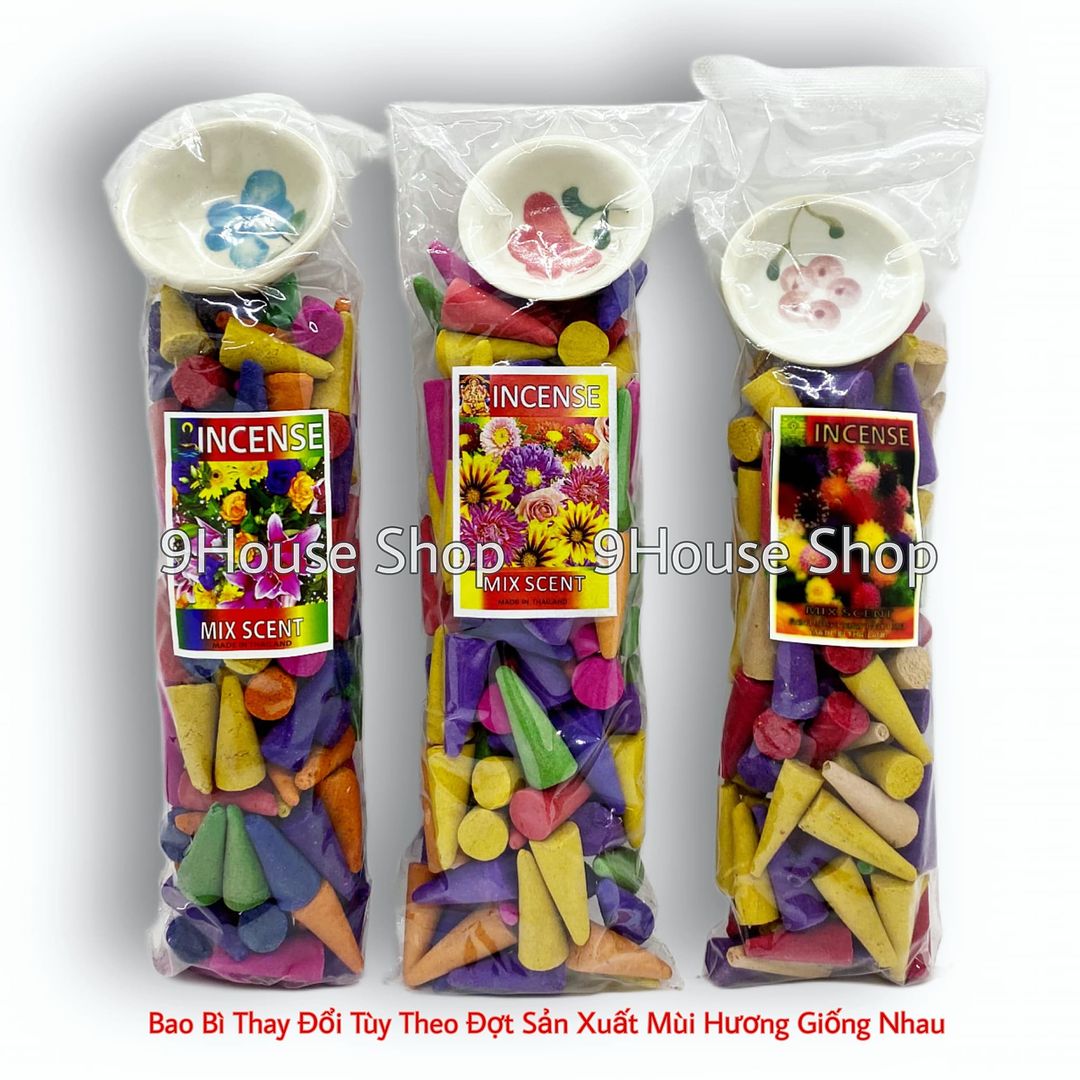 10 gói Trầm Hương Nụ (100 nụ+chén sứ) MIX SCENT Nhiều Hương Hoa Thái Lan