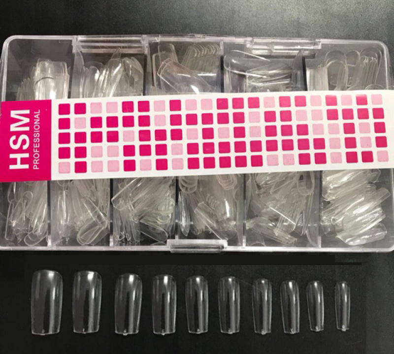 Móng úp HSM tay màu trắng trong 500 chiếc/túi đủ size chăm sóc trang trí móng nailart nghi thảo giá rẻ