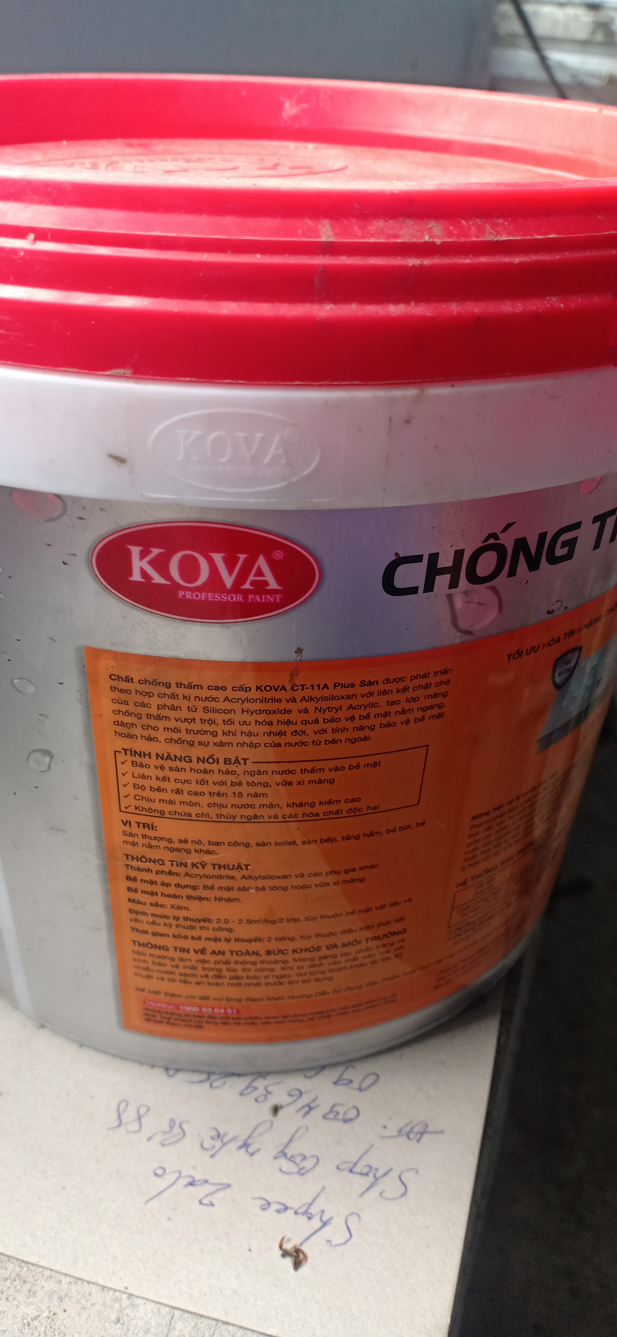 chống thấm sàn CT11A plus kova 4kg *SƠN KOVA chính hãng*