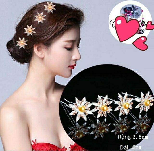 Trâm cài tóc hình bông hoa 8 cánh