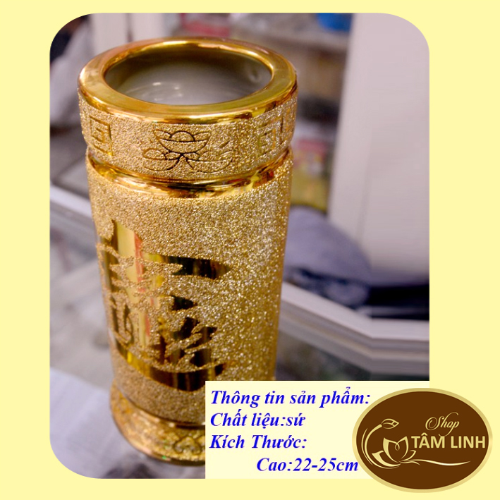Ống Đựng Nhang Kim Sa Vàng Nhiều Size