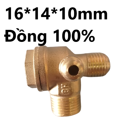 Van 1 chiều máy nén khí không dầu giảm âm kích thước 16*14*10mm đồng 100%