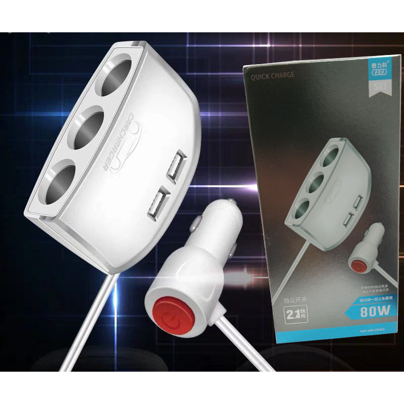 BỘ CHIA TẨU SẠC Ô TÔ 3 LỖ + 2 USB