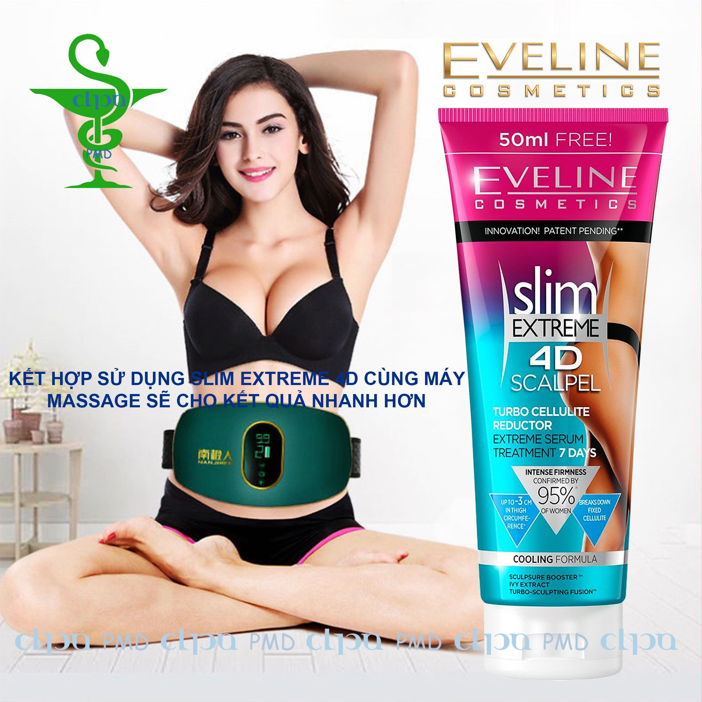 [HCM]Tinh chất đốt cháy tích tụ mỡ Slim Extreme 4D Eveline