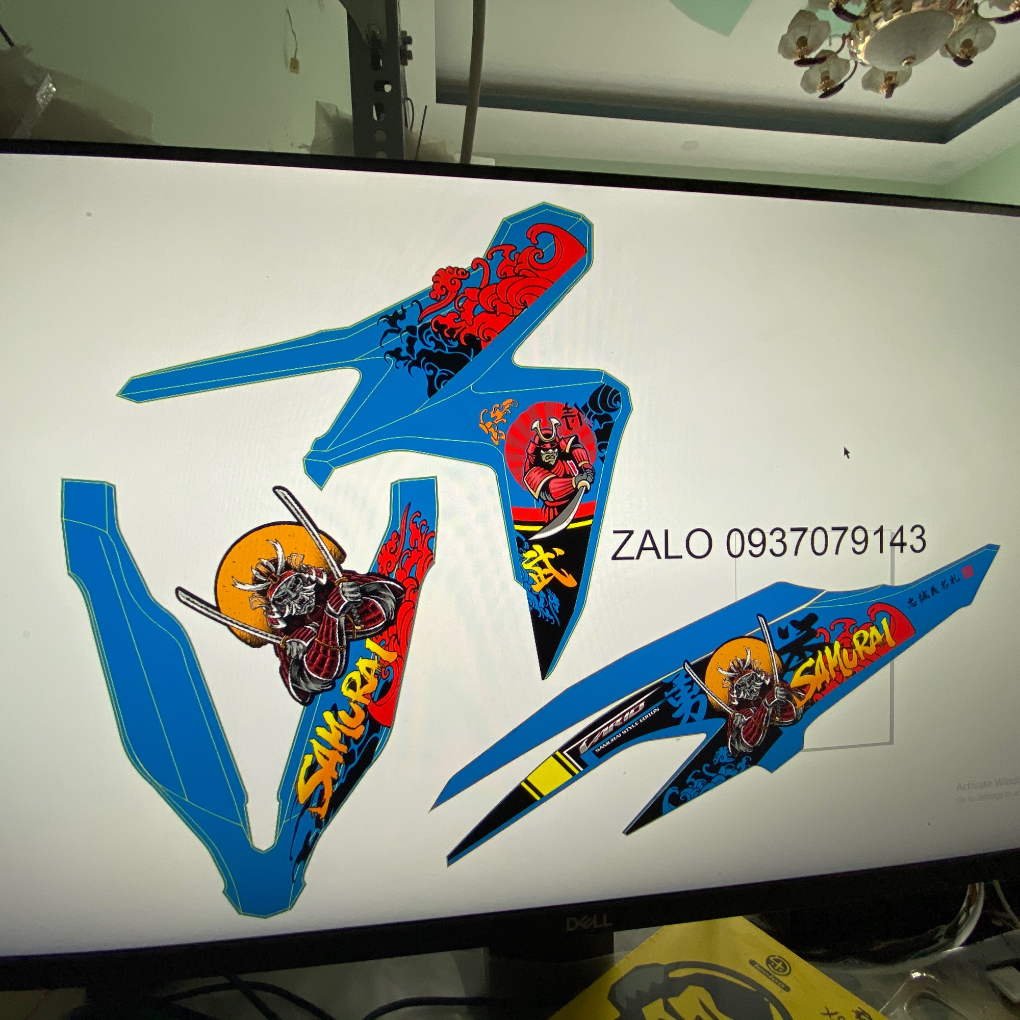 Tem rời Vario Samurai dán xe xanh