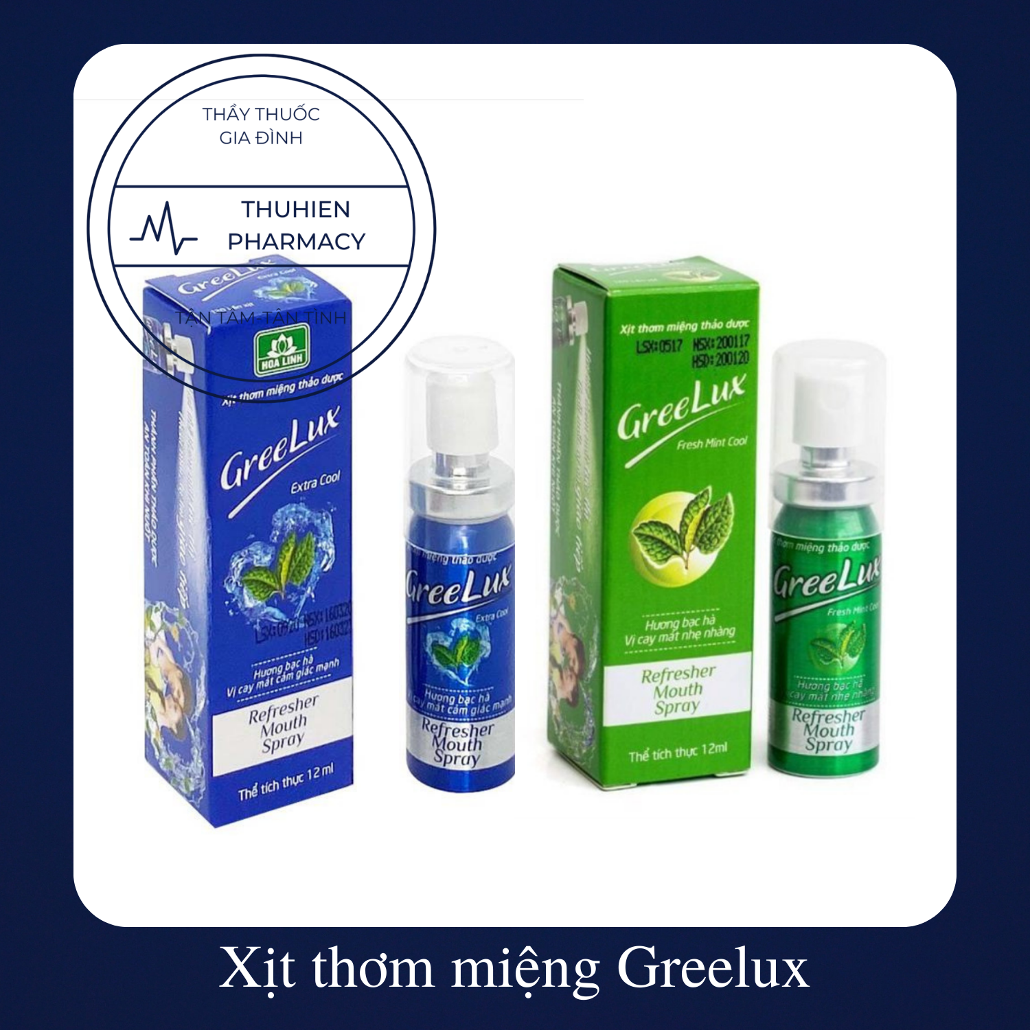 Xịt thơm miệng thảo dược Greelux (Lọ 12ml)